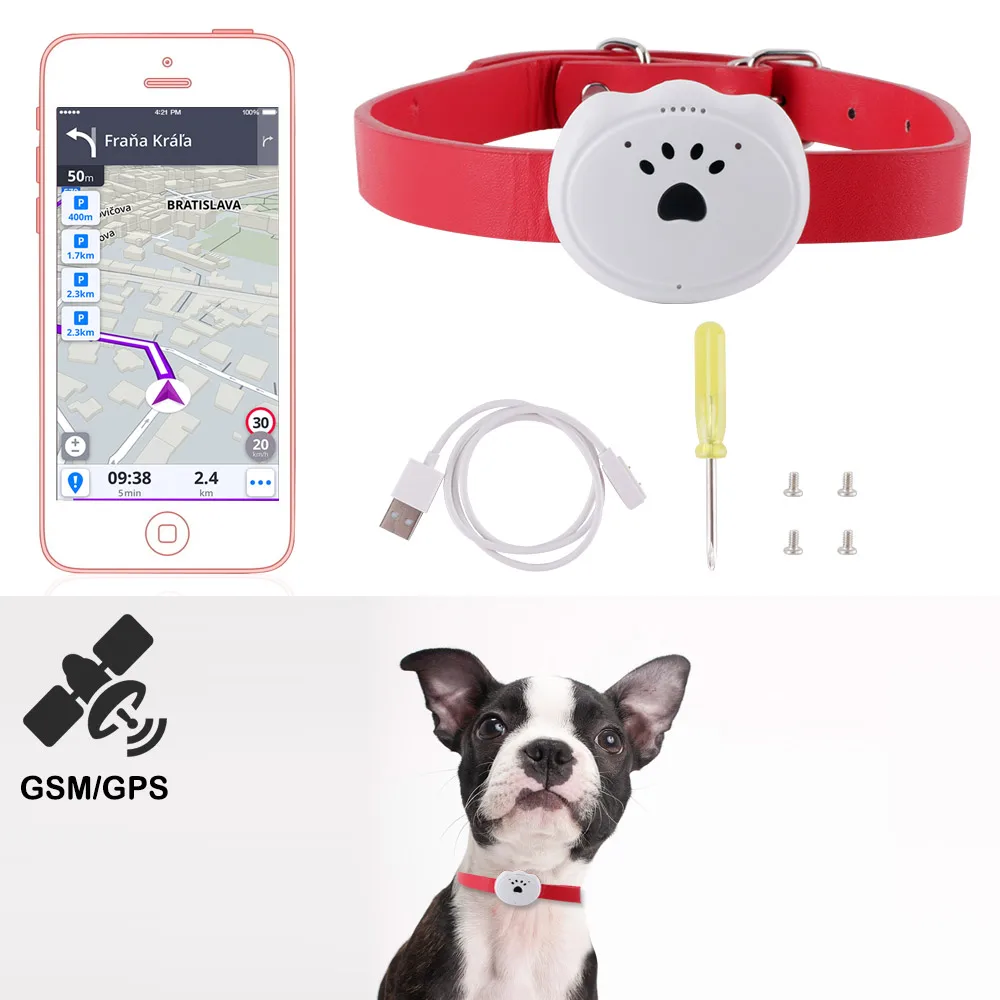 Mini Pet GPS Tracker Golier Nepremokavé Reálnom Čase, GPS, GSM, GPRS Sledovanie v Reálnom Čase Locator Anti-Stratil Psa a Mačky Sledovanie Dodávky