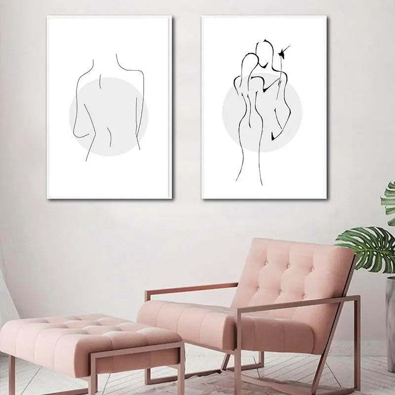 Minimalistický moderné ženské telo line kreslenie dekorácie plátno na stenu umenia, tlače obrázku abstraktné domáce dekorácie maľovanie