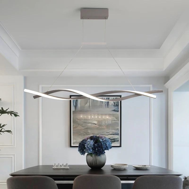 Moderné led prívesok svetlá pre jedáleň, Obývacia izba svietidlá AC85-265V hliníkové LED Visí kábel Gold Black prívesok na čítanie
