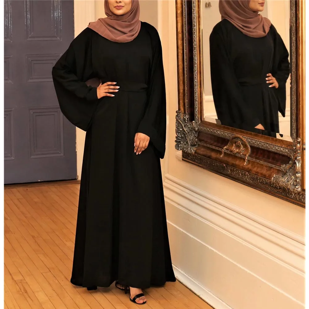 Moslimské Ženy Dlhé Šaty Ramadánu Eid Islamskej Abaya Kaftan Arabských Jilbab Dlhý Rukáv Voľné Thobe Maxi Šaty, Na Blízkom Východe Dubaj Tureckých