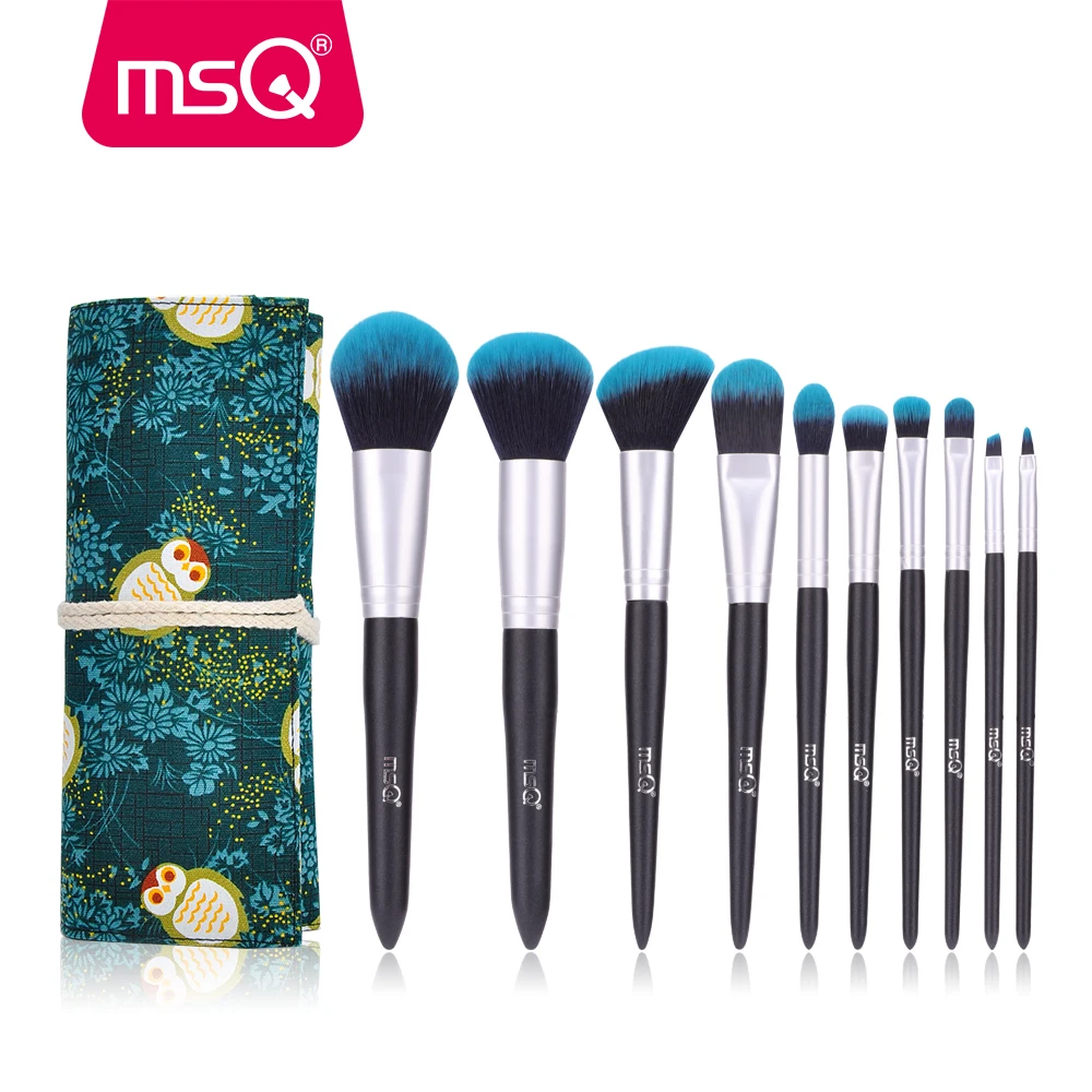 MSQ 10PCS make-up Štetec Nastaviť Nadácie Červenať Eyeshadow Luxusný Make-Up Štetce Súpravy, Syntetické Vlasy, Kozmetické Nástroje