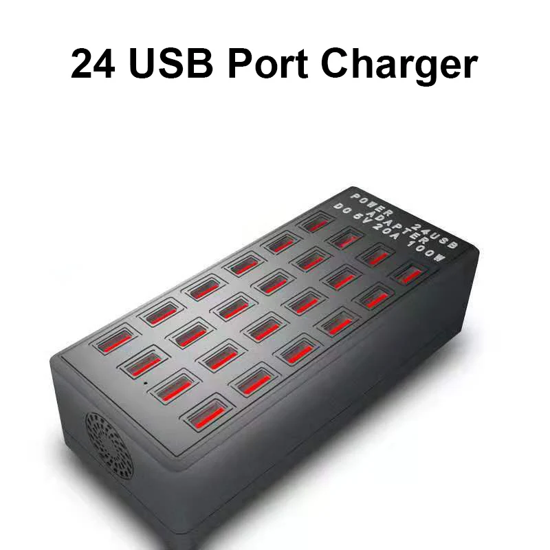 Multi 24 Port USB Nabíjacej Stanice Hub Mobilného Telefónu Rýchlu Nabíjačku Quick Charge Napájací Adaptér pre Huawei iPhone USA, UK, EÚ Plug