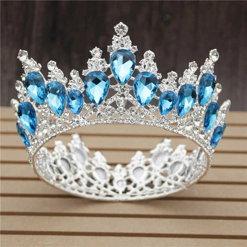 Multicolour Crystal Svadobné Crown Royal Queen Kráľ Svadobné Tiaras a Koruny Prom Sprievod Hlavu Ozdoby Vlasy, Šperky, Doplnky
