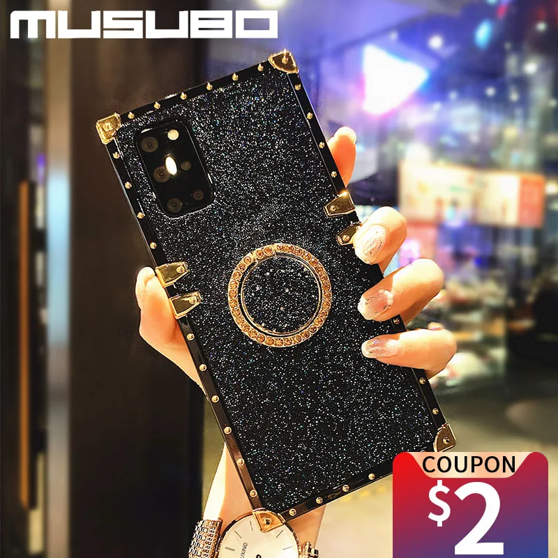 MUSUBO Luxusné Námestie Lesk Telefón puzdro Pre Samsung Galaxy A70 A71 A51 S8 S9 S10 S20 Fe Poznámka: 20 10 Plus Ultra Dievčatá Mäkké Pokrytie