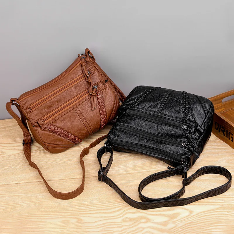 Mäkká PU Kože Ženy taška hnedá Messenger kabelka Návrhár Luxusných vysokej kvality retro Taška cez Rameno žena Crossbosy Tašky 2020 n