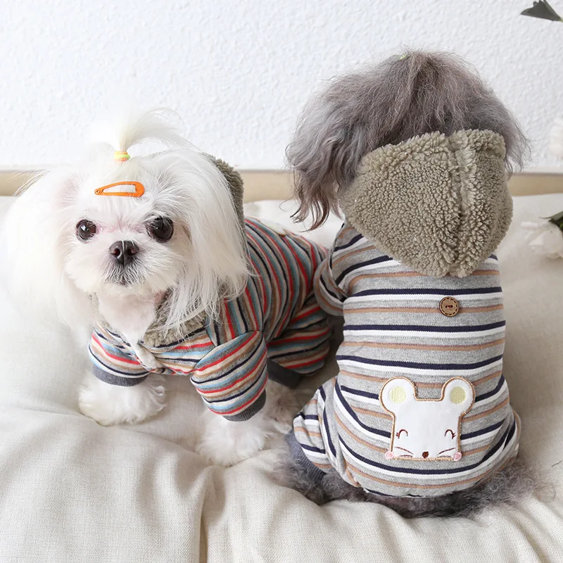 Mäkké Bavlnené Pes, Mačka Pyžamo Bunda s Kapucňou pre Chihuahua Yorkshire Oblečenie v Zime Teplé Psa Oblečenie Šteňa Mačka Jumpsuit Pajama