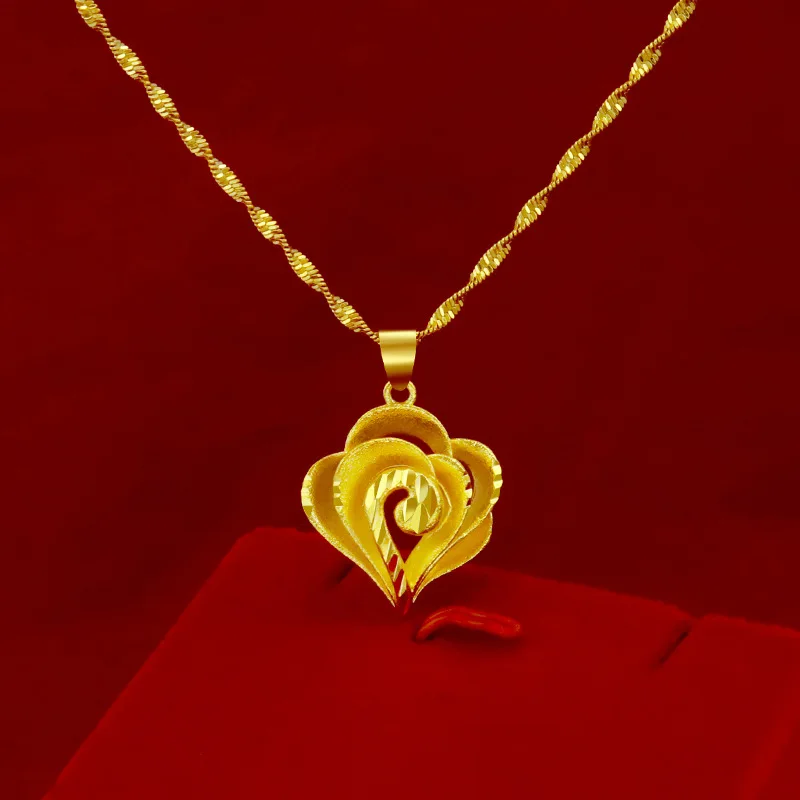 Móda 14k Zlata s Príveskom, Náhrdelník pre Ženy, Svadobné Šperky, Zásnubné Srdce Tvar Choker Výročie Náhrdelník S Reťazca Dary