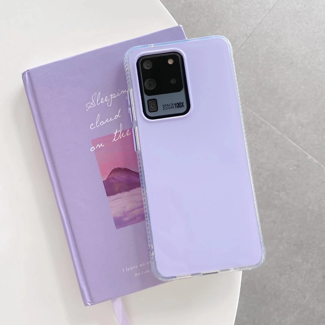 Móda Fluorescenčné Farby Telefón puzdro pre Samsung Poznámku 20 Ultra Coque Námestie Kryt pre S20 Plus A21S A01 Objektív Ochranné Funda
