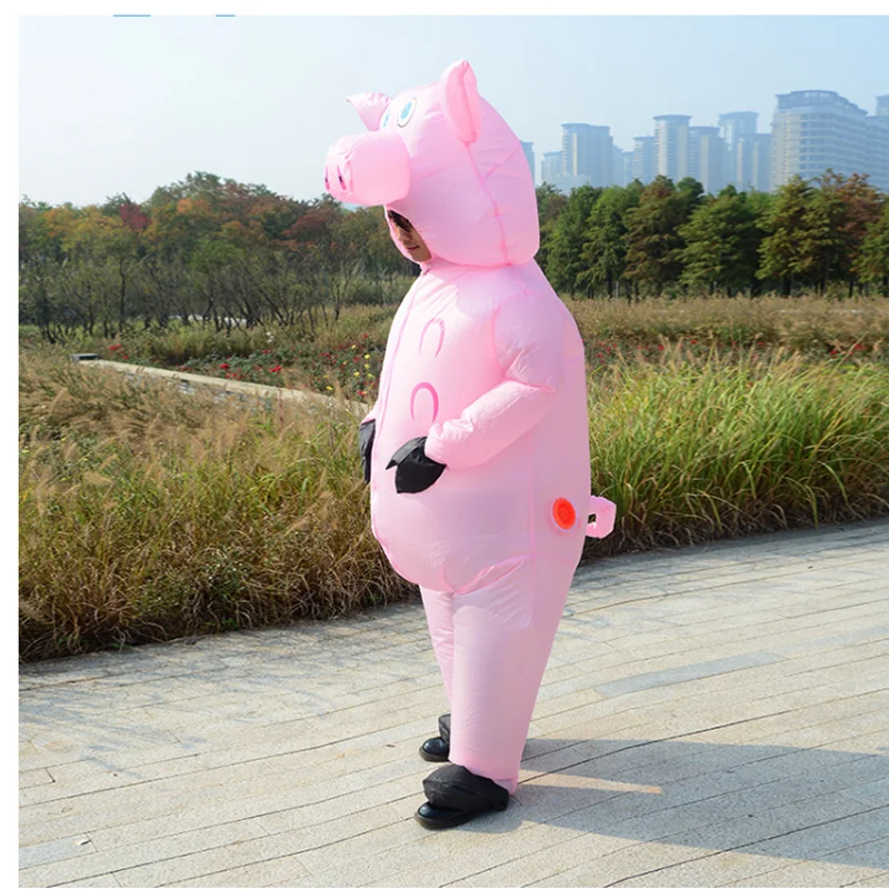 Nafukovacie Pig Ružový Kostým Pre Dospelých Detský Maškarný Kostým Anime Cosplay Kostým Zvierat Halloween Ošípaných Roztomilý Zábavné Cosplay Party Oblečenie