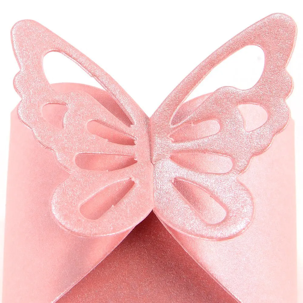 Najlepšie 50pcs Motýľ Dekorácie Boite a Dragees Svadobné Dekorácie Krst Narodenia Rose