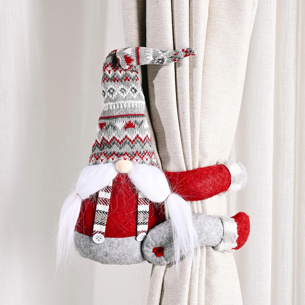 Najnovšie Príchodu Vianočný Záves Pracky Roztomilý Swedish Language Oblečenie pre Bábiku Opony Tieback Držiak pre Domáce Kancelárie Dekorácie