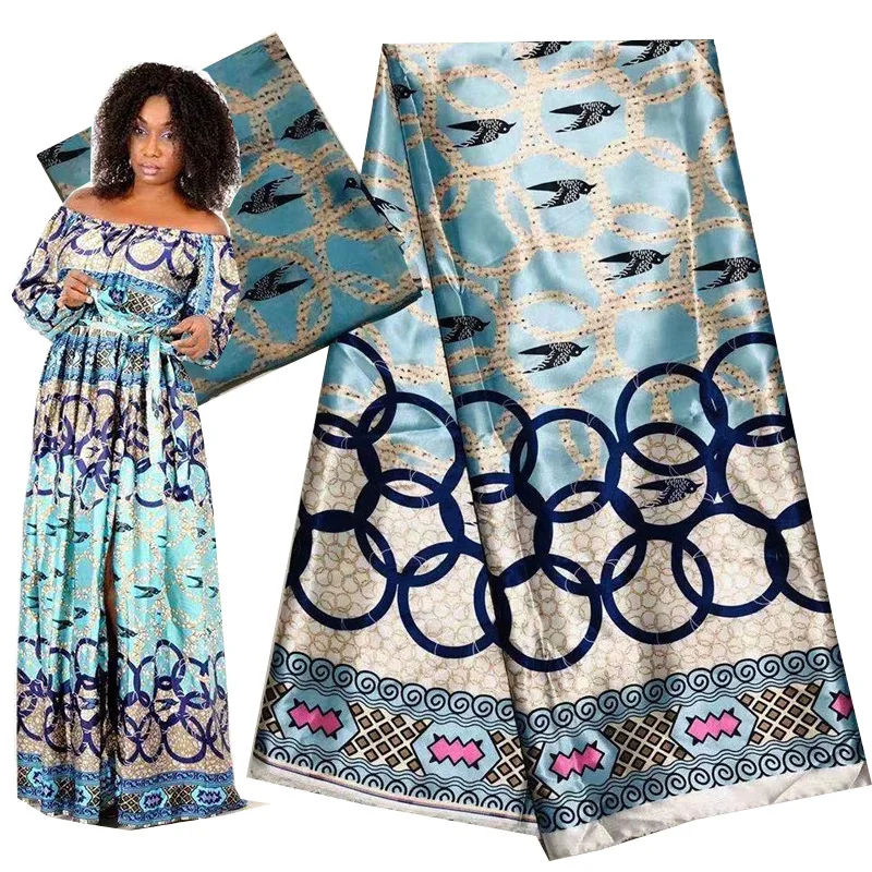 Napodobňované hodvábna tkanina africkej tlače textílie 6yard za veľa afrických textílie veľkoobchod nigérijský ankara tkaniny 2019 africain tissu vosk