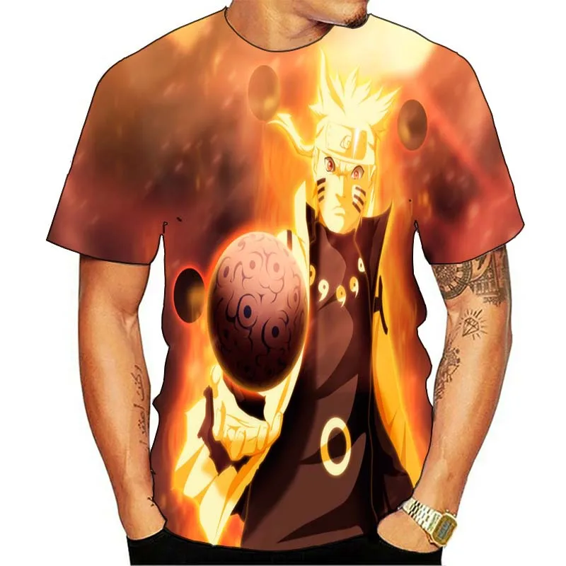 Naruto Lete Harajuku Cool Tričko 3d vytlačené T Shirt Japonské Anime Legrační Karikatúra T-shirt Streetwear Hip Hop Top Tees Muž