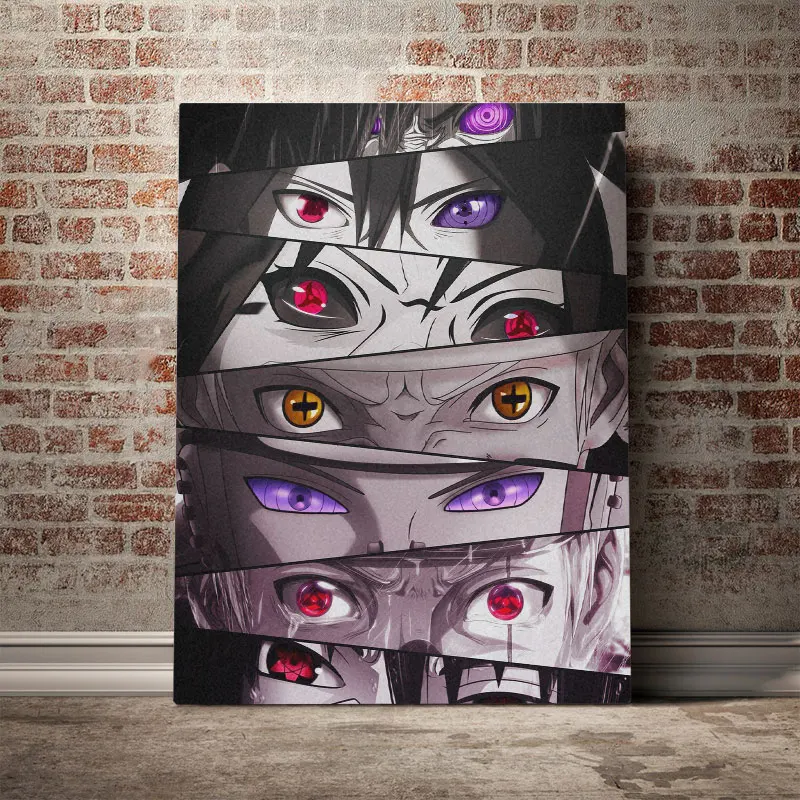 Naruto Oči Sharingan Rinnegan Plagáty Plátno bez rámu Tlač Obrazov na Stenu umeleckou Výzdobou Anime Obrázky pre Obývacia Izba Dekor
