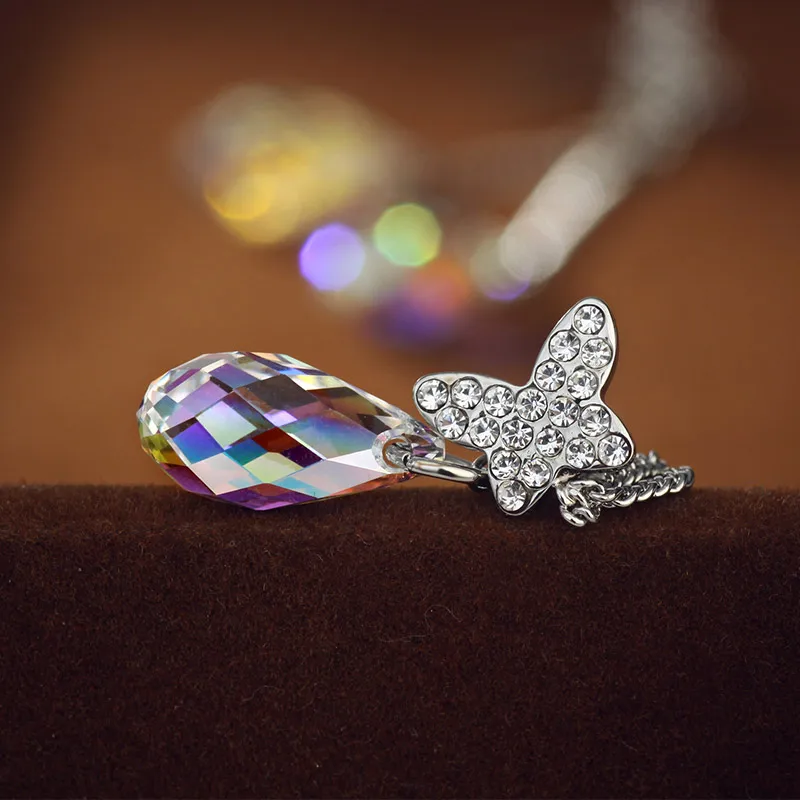 Neoglory Šperky Priehľadný Kryštál Motýľ Módne Náušnice Pre Women2020New Ozdobené Kryštálmi od Swarovski