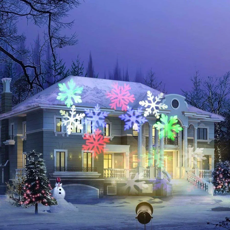 Nepremokavé Pohybujú Snowflake Laserový Projektor svetlo Vianoce, Nový Rok LED Fáze Svetlo Vonkajšie Snow Party Záhrada Krajiny Lampa