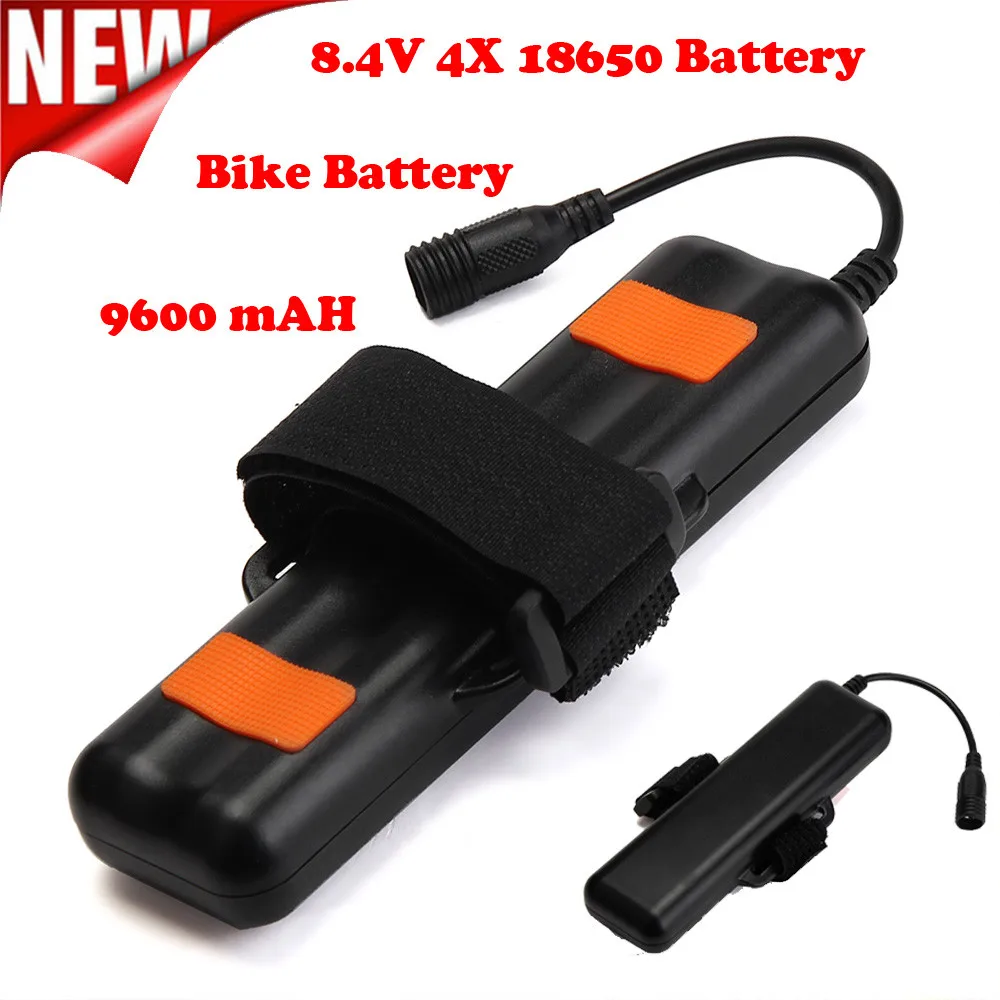 New Horúce ! 8.4 V Nabíjateľná 9600mAh 4X18650 Batéria Pre Bicyklov svetla Svetlomet Cyklistické Cyklistické Doplnky Vysokej Kvality #E