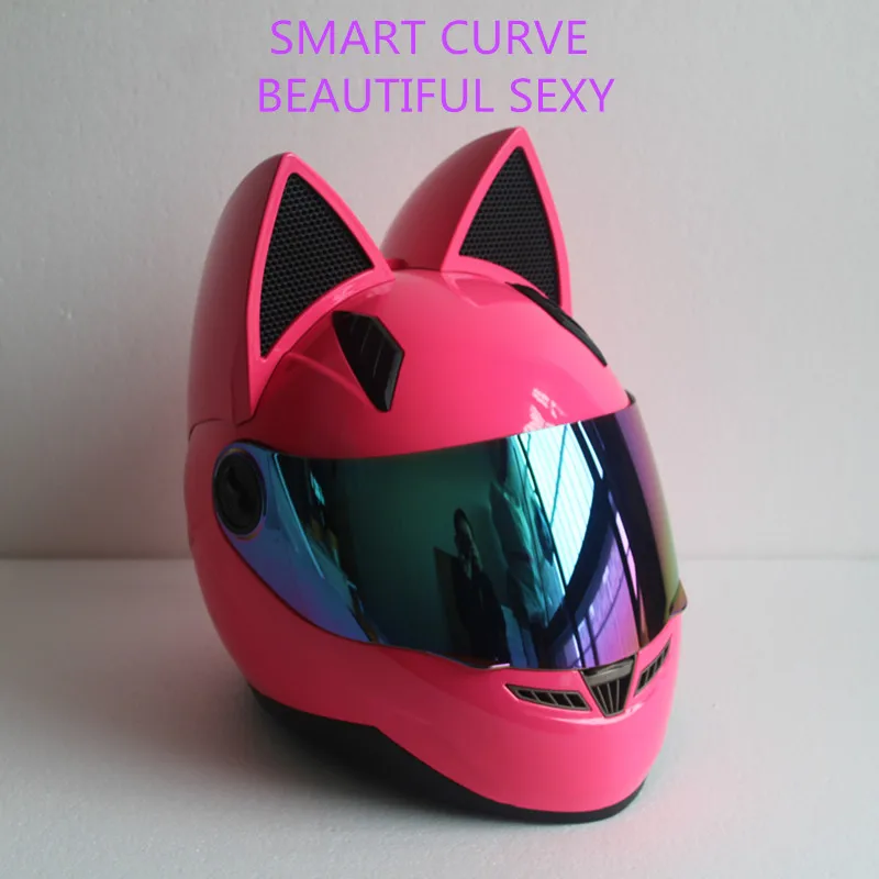 NITRINOS Motocyklové prilby mužov a žien racing osobnosti štyri ročné obdobia prilby mačka ucho prilba