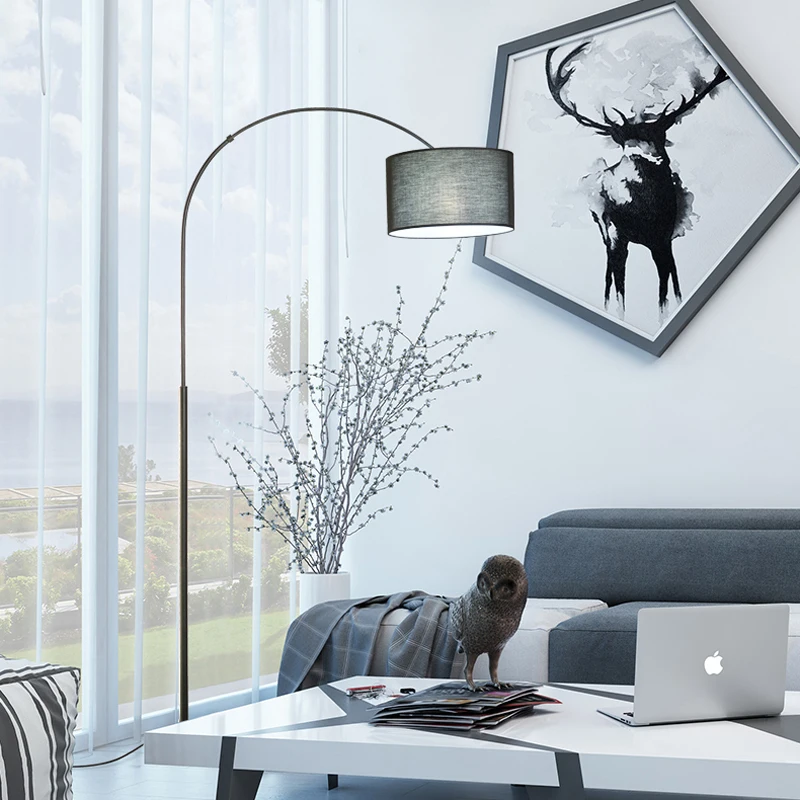 Nordic poschodí lampa spálne, obývacia izba tvorivé moderný minimalistický LED nočné dlhé rameno rybárske štúdia black poschodí lampa