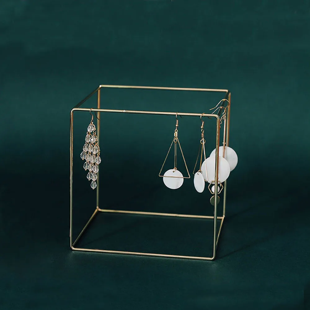 Nordic Zlaté Šperky Zobraziť Modul Jednoduché Ozdoby Kubických Kov Skladovanie Stojan Minimalistický Náušnice, Náramok Organizátor Držiteľ