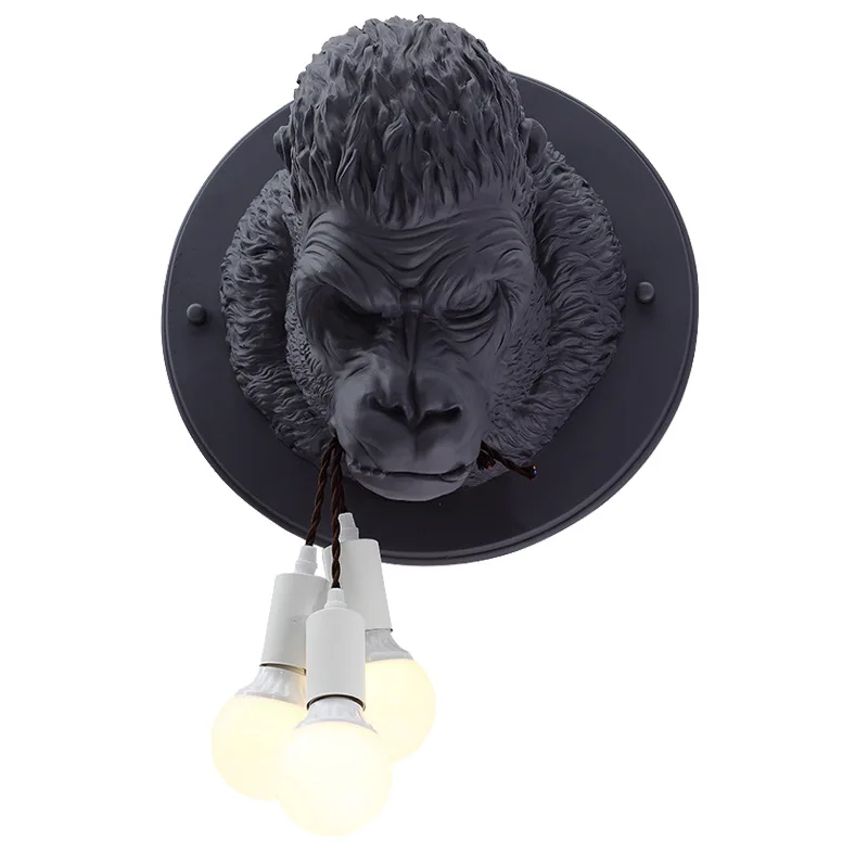 Nordic živice gorila nástenné svietidlo osobnosti tvorivý uličkou lampa moderného chodby, KTV obývacia izba, nočné Zvieratá, opice nástenné svietidlo