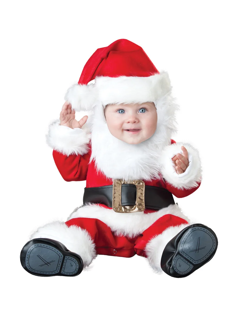 Novorodenca Santa Claus Cosplay Kostým Jar Jeseň Dieťa Jumpsuit Bavlna Dievčatá Chlapci Halloween Snehuliak Oblek