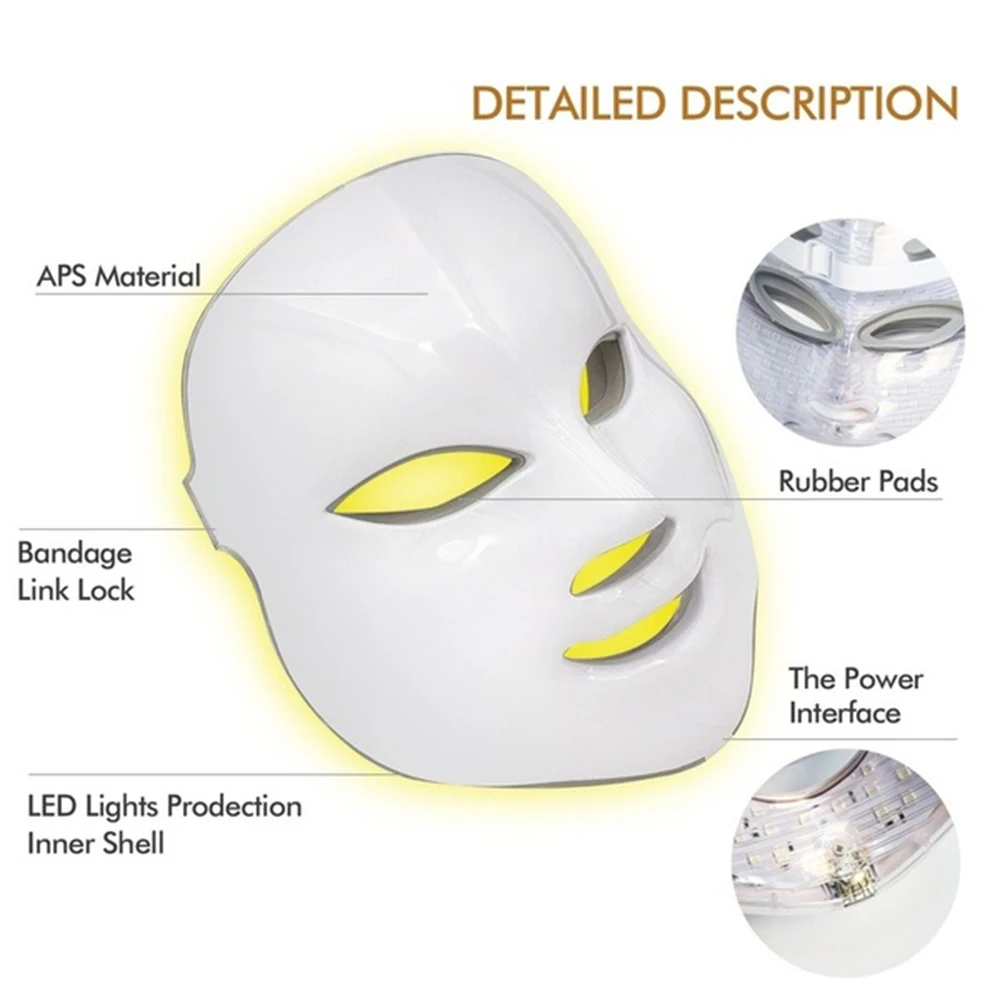 Nová 7 Farieb Svetla LED Tváre Fotón Terapia Beauty Stroj S Krku Omladenie Pokožky Tváre Starostlivosť Proti Akné Zubov Nástroja