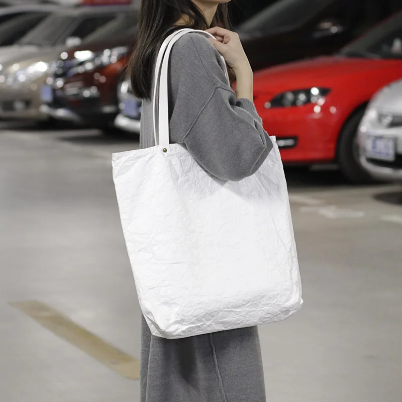 Nová Európa verzia retro taška kraft papier taška cez rameno plátno materiál ženy veľké tote bag