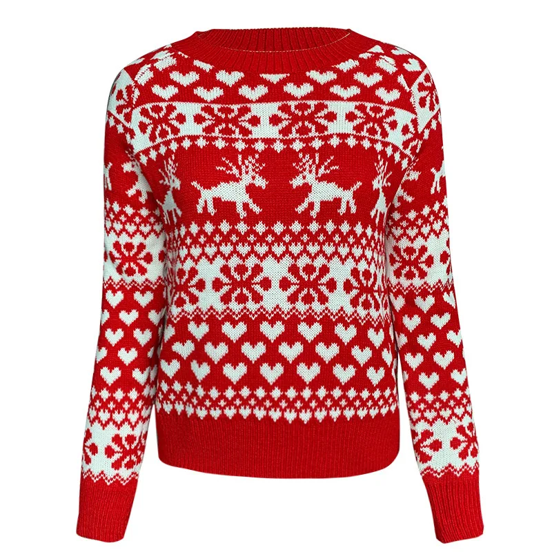 Nové 2020 Vianočný Sveter Pletené Elk Ugly Sweater O-krk Dlhý Rukáv Pulóver Jumper Jeseň Zimné Oblečenie Pre Ženy T00003A