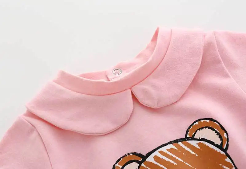 Nové 2021 jarné módne novorodenca chlapec oblečenie Bavlna cartoon Malého medveďa nové narodený Batoľa, dieťa dievča romper a klobúk Podbradníky Sady