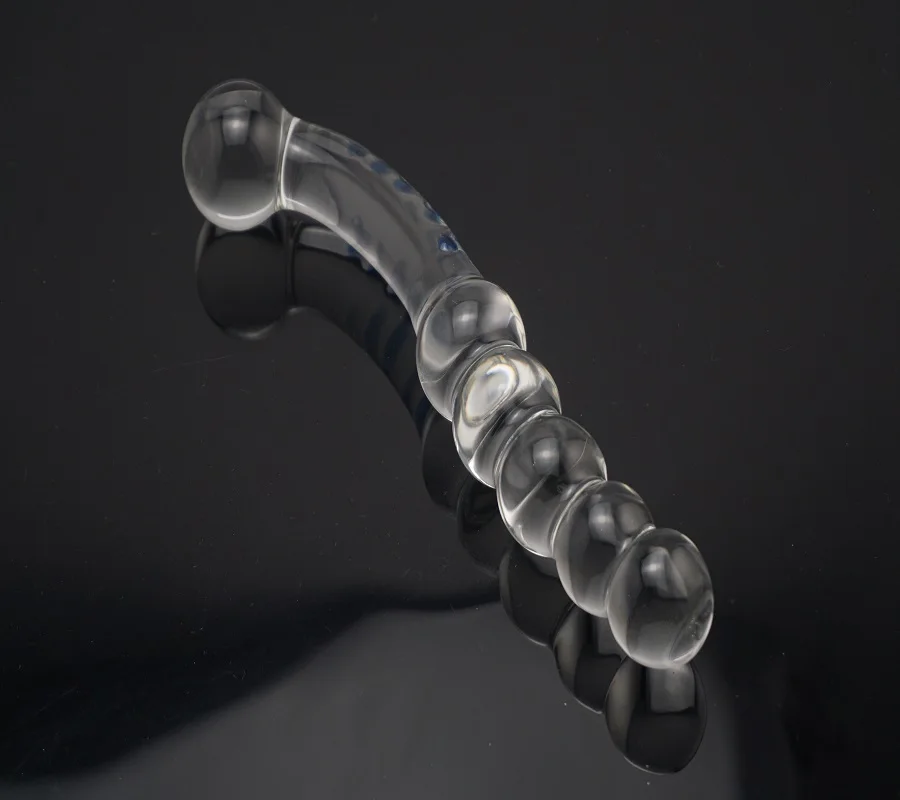 Nové 206g dvojité hlavu pyrex krištáľové sklo análne korálky zadok plug vibrátor g-spot prostaty masér falošné penis sexuálne hračky pre mužov, ženy