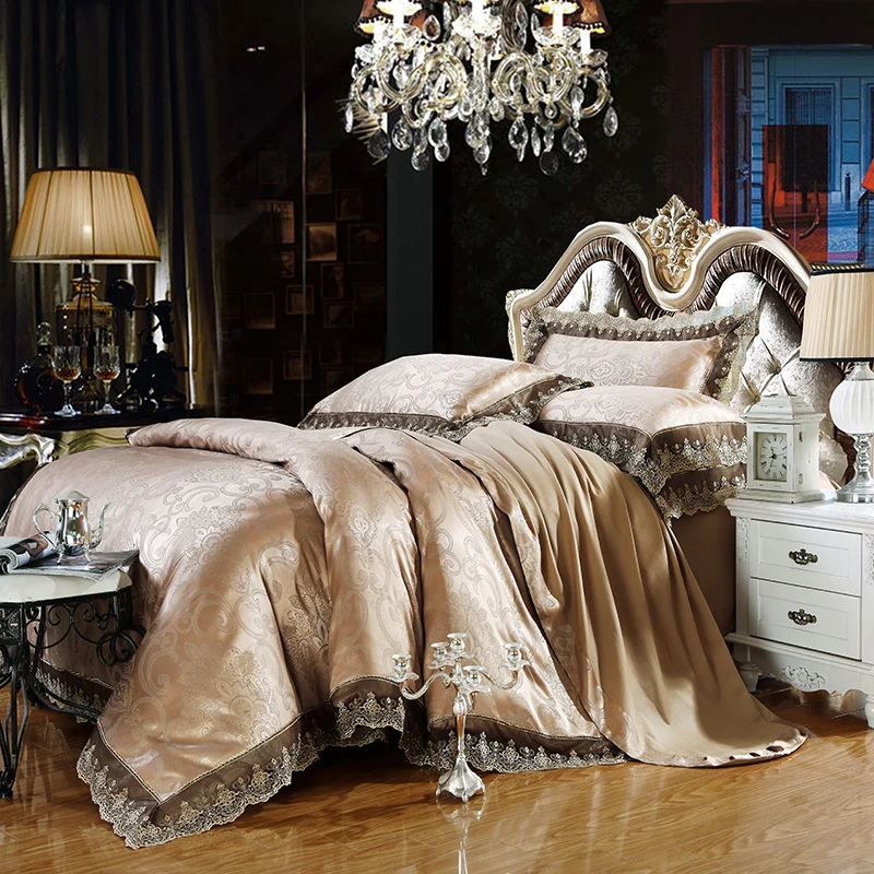 Nové Bavlna Luxusné Výšivky Tencel Saténové, Hodvábne Žakárové posteľná bielizeň Sady Posteľ List Kráľovnej King size 4pcs/6pcs Perinu Sady