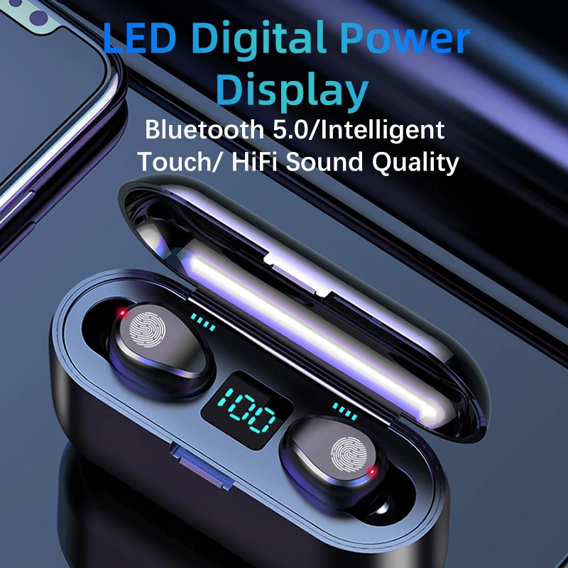 NOVÉ Bezdrôtové V5.0 Bluetooth Slúchadlá HD Stereo Slúchadlá Športové Vodotesné Slúchadlá S Duálny Mikrofón a 2000mAh Batéria Cas