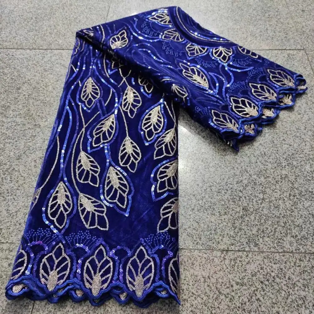Nové Modré Textílie, Čipky Vysokú Kvalitu Najnovších Velvet Afriky Šnúrky 2020 S Flitrami Nigérijský Tylu Francúzsky Čistý Čipky Textílie Pre Strán
