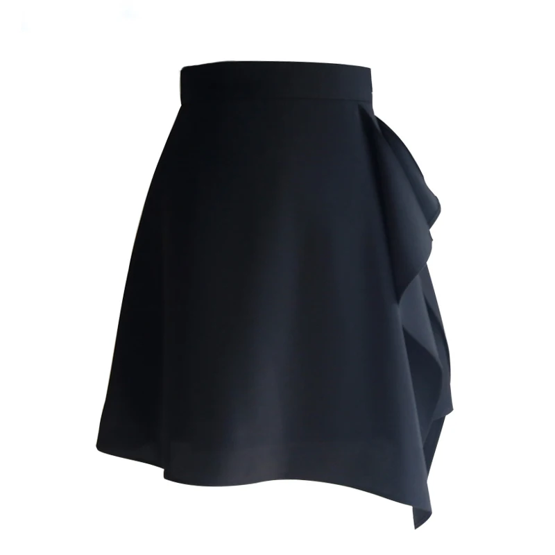 Nové Nepravidelné A-line Mini Sukne Ženy Pevné Vysoký Pás Sukne Mujer Elegantné Biele Čierne Spodnička Sukne Jeseň 2020 Jupe