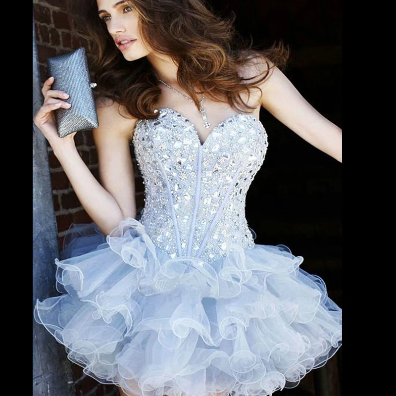 Nové sky blue sequines potu krátke lady dievča ženy princezná bridesmaid, hostiny, párty party šaty šaty