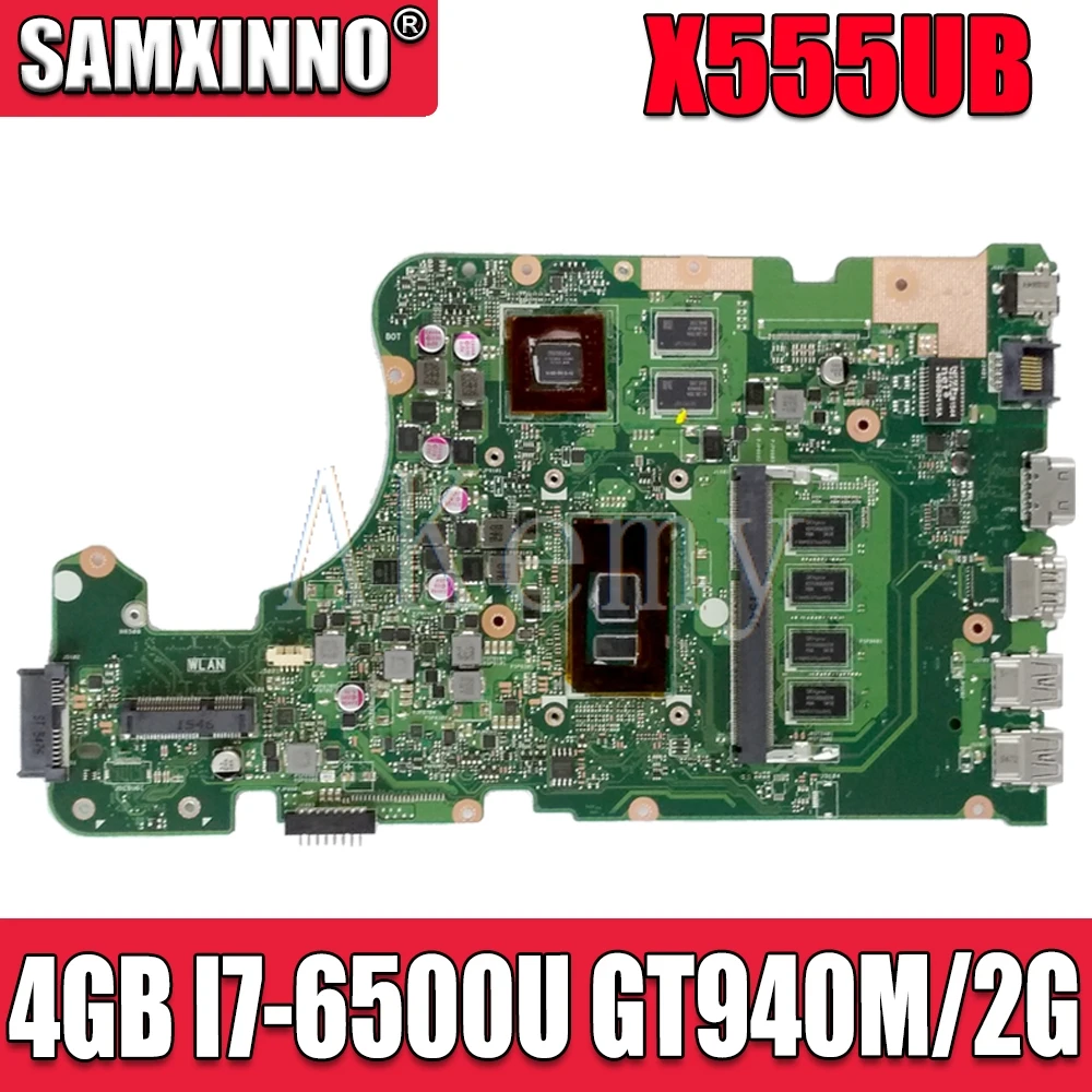 Nové!! X555UB mianboard Pre Asus X555UF X555UJ F555U X555UB X555UQ X555U notebook doske 4G RAM I7-6500U cpu GT940M/2GB