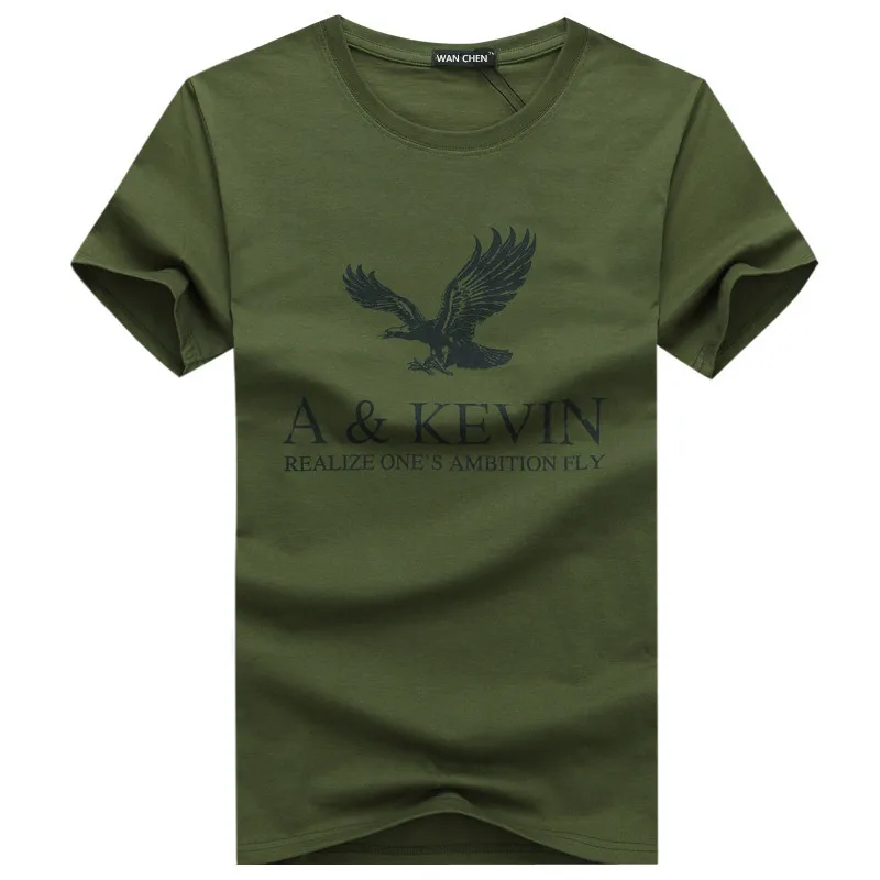 Nové Čistej bavlny Krátke značky T Shirt pánske, veľkosť Tričko Slim Fit Módne Eagle Vytlačené t-shirt mužov plus Veľkosť S-5XL