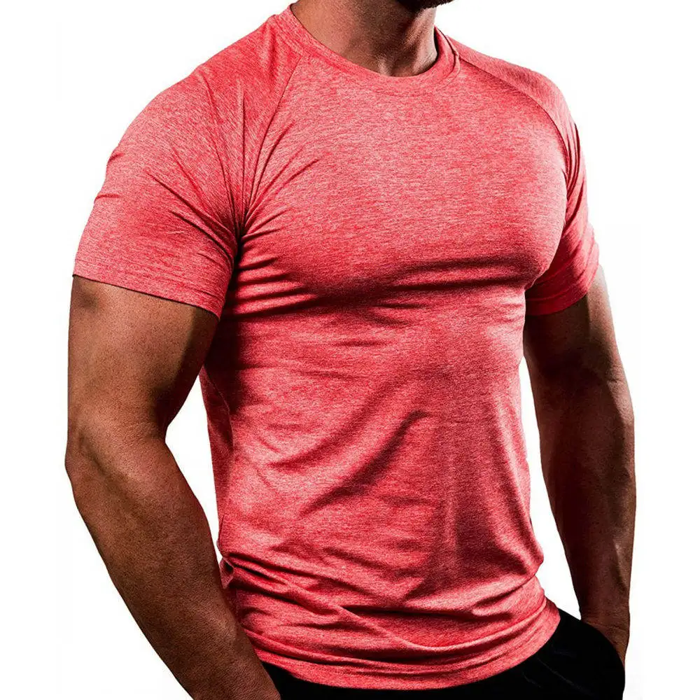 Nový Beží Šport T-shirt Mens Chudá Rýchle suchých Dresov Gym Fitness Tréning Superelastic Tee Topy Muž Jogging Cvičenie Oblečenie