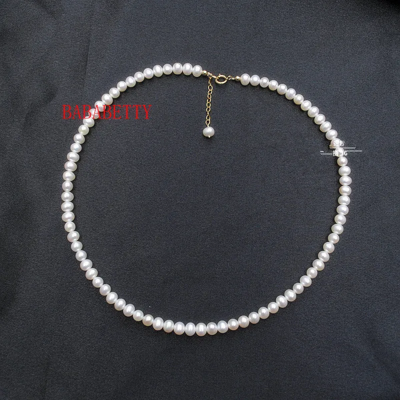 NOVÝ Elegantný minimalistický Zemiakov tvar 6-7mm prírodné sladkovodné perlový náhrdelník náramok nastaviť