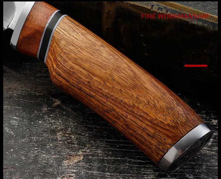 Nový lovecký nôž čistý ručné kované vonkajšie prežitie malých rovnou Drevenou rukoväťou, vysoká tvrdosť ostré nože