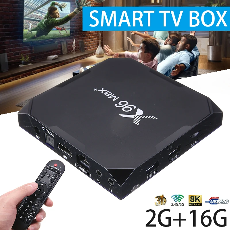 Nový Príchod 1 Sada Android 9.0 TV Box X96 Max Plus Amlogic S905x3 4K, Smart Media Player 2GB+16GB X96Max Plus Set-top-Box