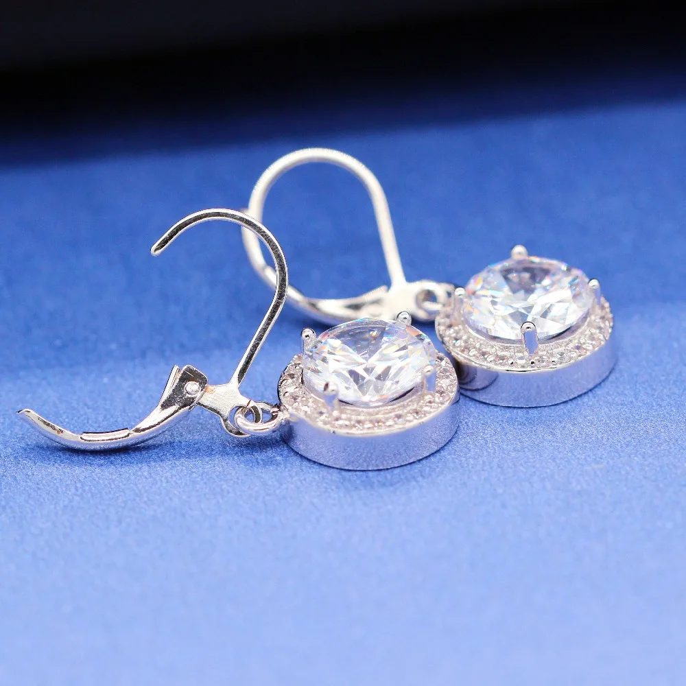 NÁS SKLADOM Módne Krištáľové Náušnice pre Ženy Biela Šperky Earing Brincos Feminino Vintage Cubic Zirconia Krúžky Uloveido Y101