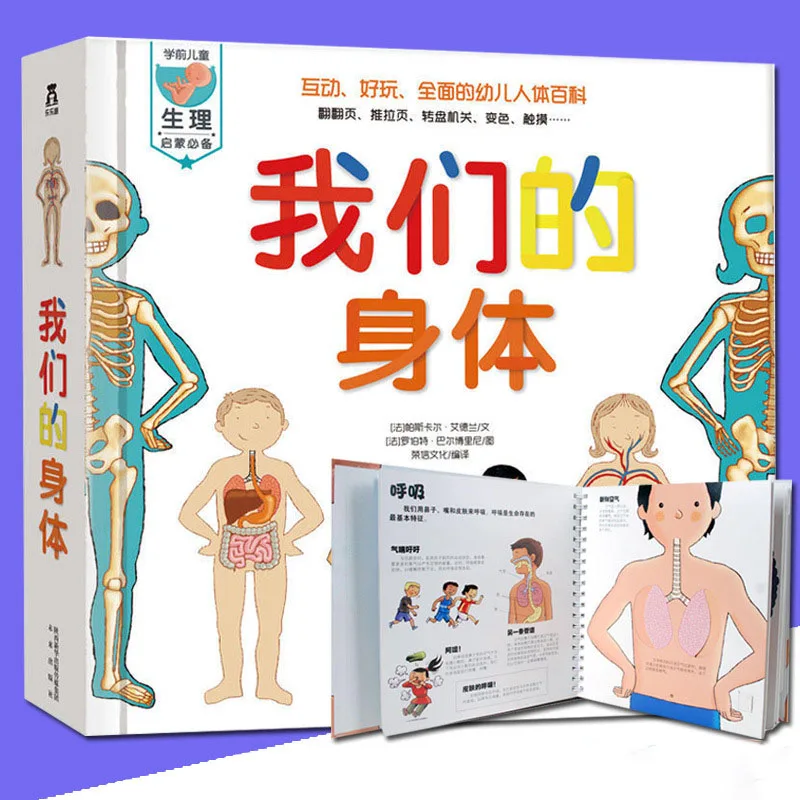 Obrázkové Knihy 3D Pop-Up Kníh Nášho Tela Detí Libros Livros Manga Livres Sfarbenie Libro Livro Kitaplar Umenie Kreslenie Čínskej