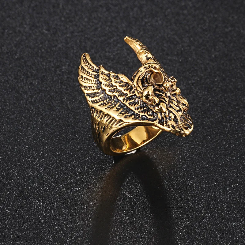 Odlievanie kohútik krúžok národnej vietor ornament titánové ocele mužov krúžok prstom a ukazovákom krúžok šperky
