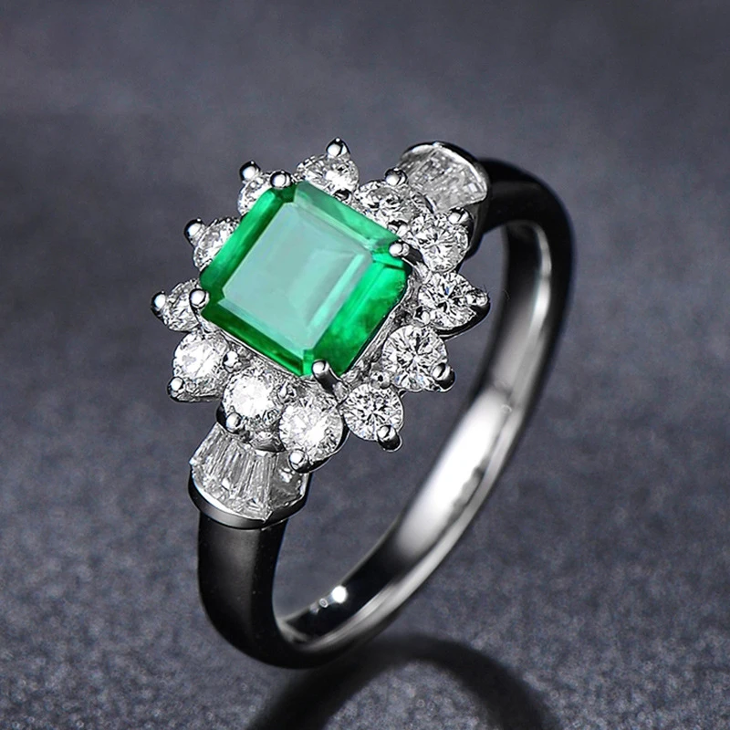 OEVAS Sparkiling Zelený Zirkón Snubné Prstene Pre Ženy Najvyššej Kvality Iskrenie Zapojenie Strany Jemné Šperky Dámske Výročie Darček