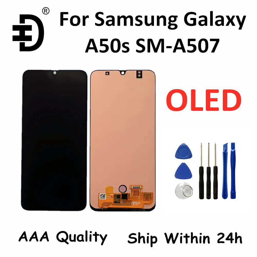 OLED LCD Samsung Galaxy A50s A507 LCD Displej Dotykový Panel Digitalizátorom. Montáž Pre SAMSUNG A50s SM-A507 Obrazovke Náhradné