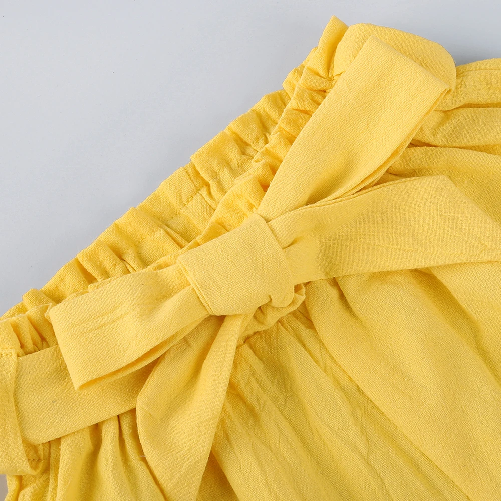 ON Dobrý deň, Užite si Dievčatá Oblečenie Sady 2020 Nové Letné Dievčatá Bavlna Krátky rukáv Dot Top + jednofarebné Trenírky Oblečenie Deti Bežné