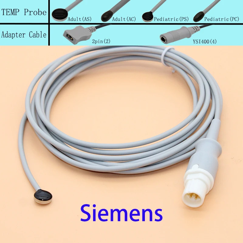 Opakovane lekárske snímača teploty pre Siemens,dospelých/pediatric povrch kože/pažeráka/rektálna TEPLOTA snímača a predlžovací kábel.