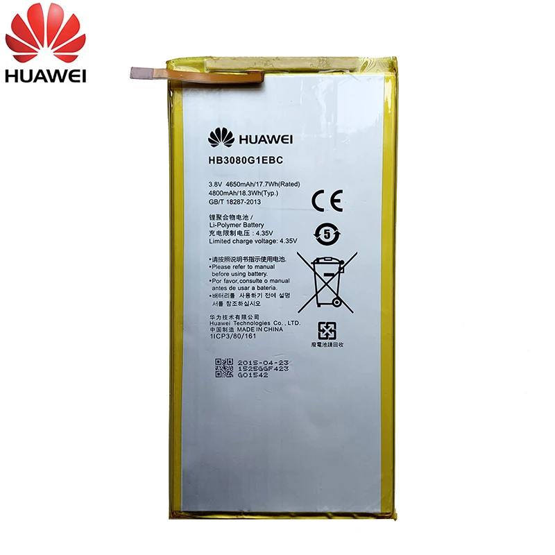 Originálne Hua wei 4800mAh HB3080G1EBW Pre Huawei MediaPad T1 10 Pro / T1-A21 / T1-A21W / T1-A21L / T1-A22L / T1-A23L Batérie